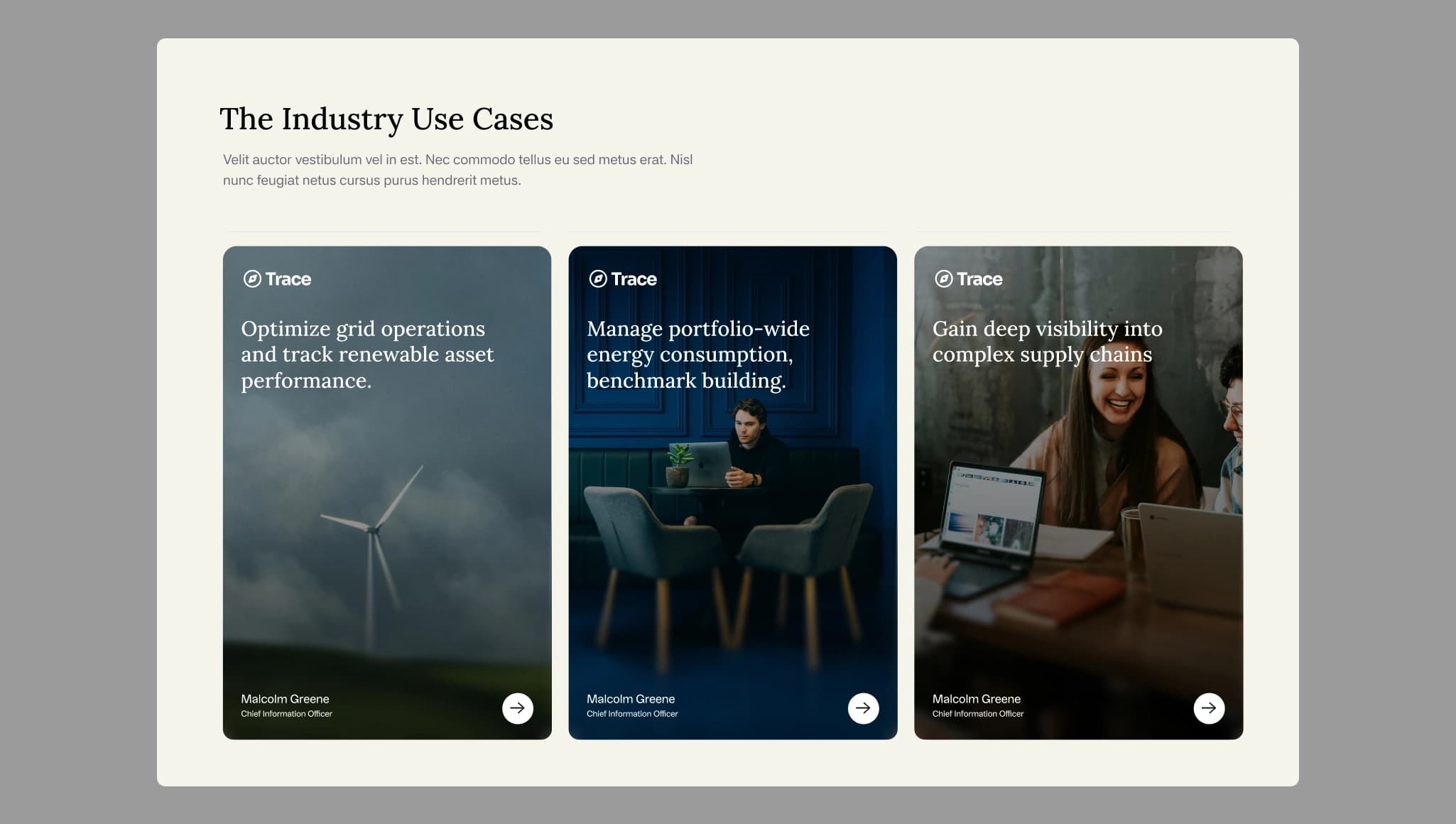 Home — Use Cases 01 website section preview