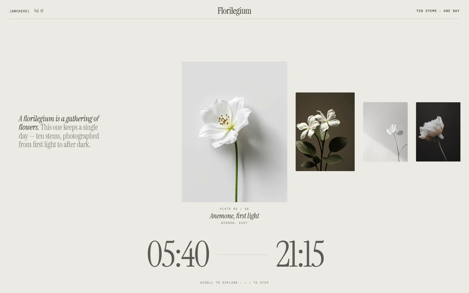 Florilegium website section preview