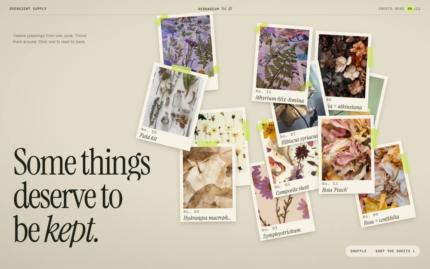 Herbarium website section preview
