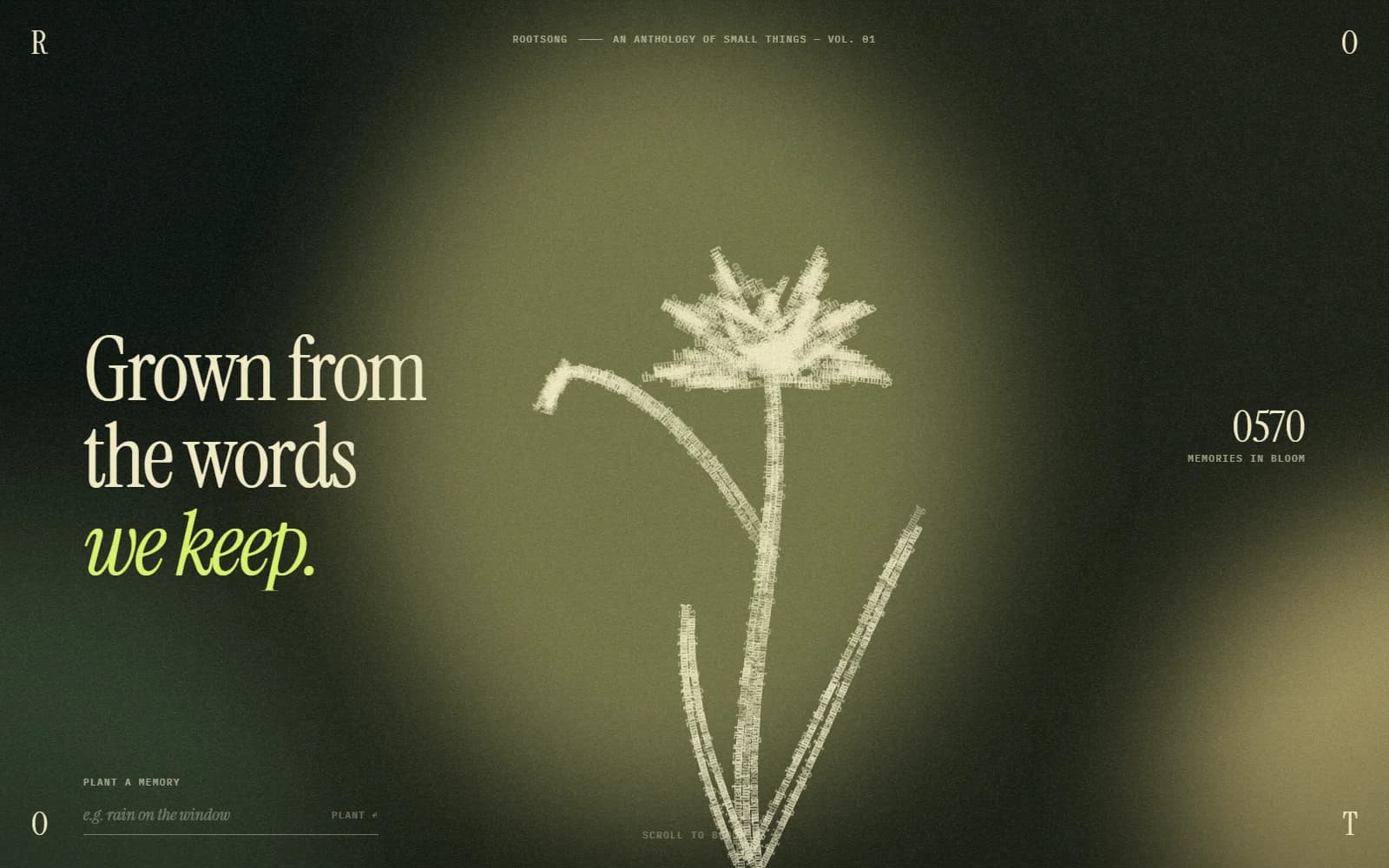 Rootsong website section preview