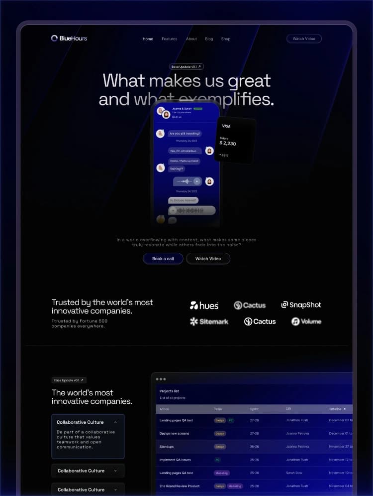 BlueHours template preview