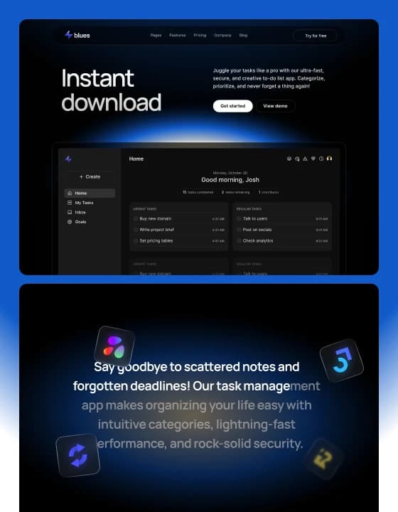 Blues template preview