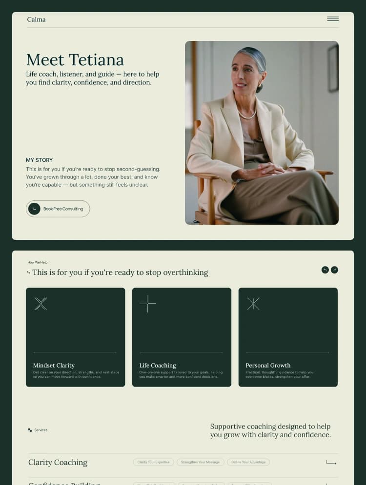 Calma template preview