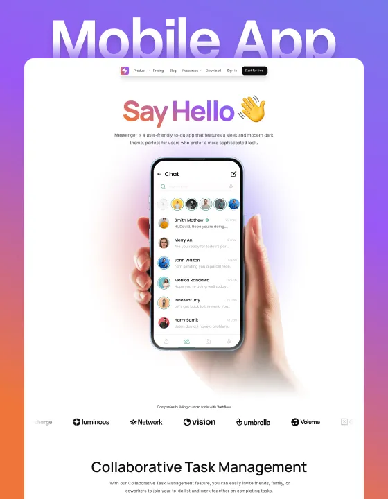 Messenger template preview