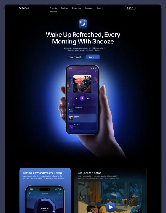 Snooze template preview