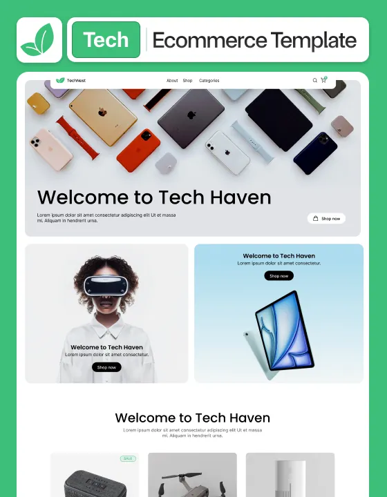 TechNest Electronics Store template preview