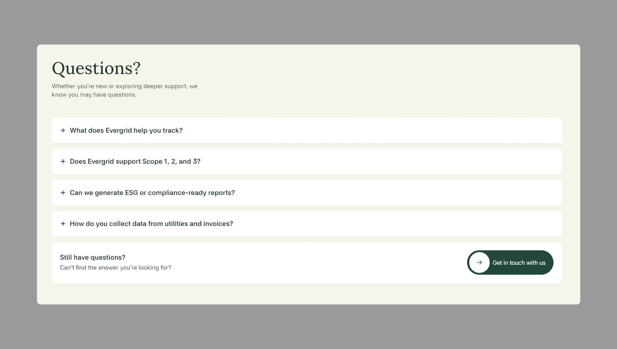 Home — FAQ 01 section preview