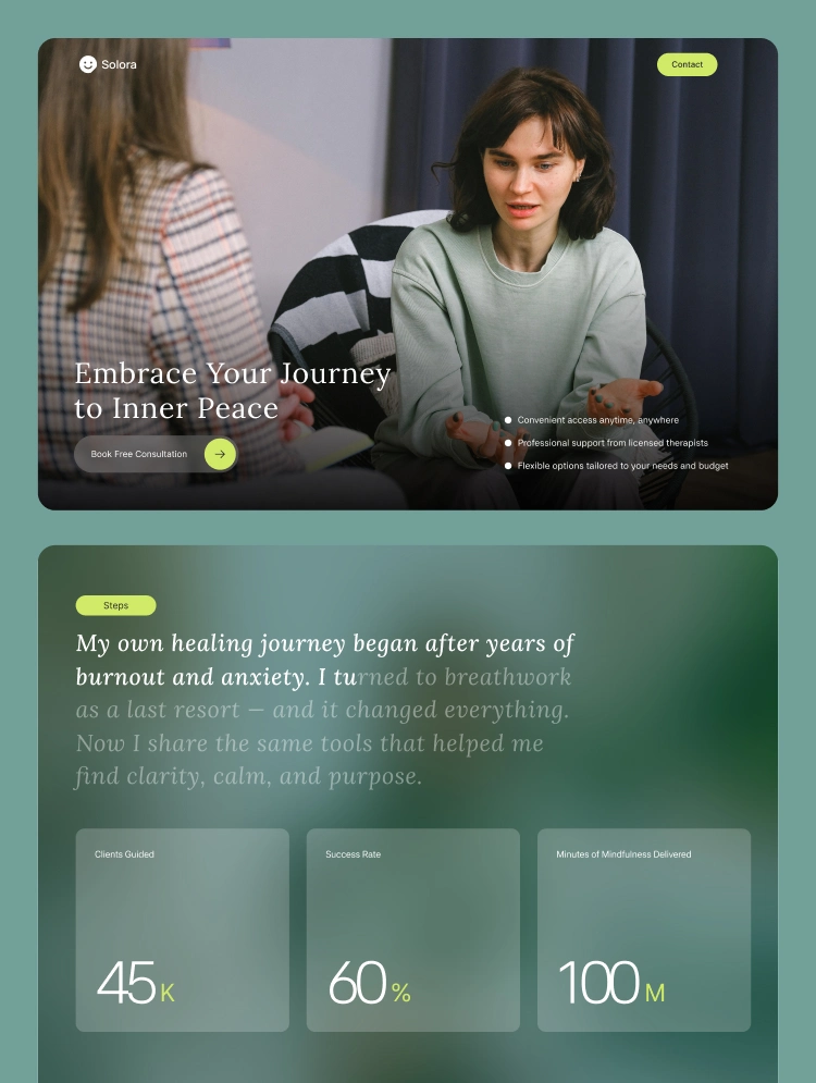 Solora Therapy & Psychology template preview